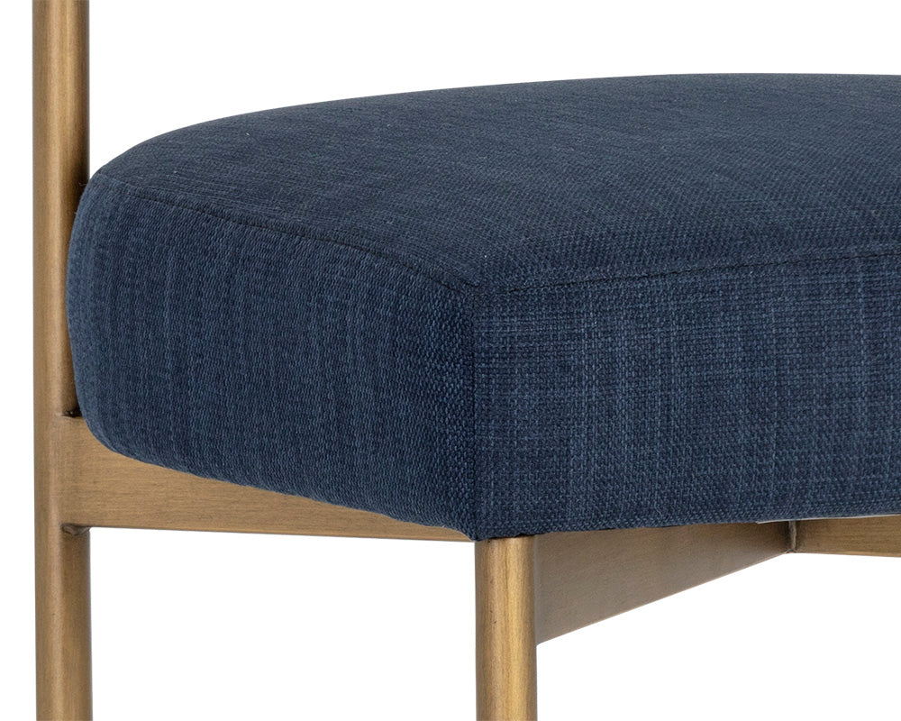 Sunpan Seneca Counter Stool - Antique Brass and Arena Cement/Antique Brass and Arena Navy/Black and Polo Club Stone