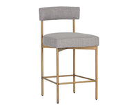 Sunpan Seneca Counter Stool - Antique Brass and Arena Cement/Antique Brass and Arena Navy/Black and Polo Club Stone