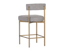 Sunpan Seneca Counter Stool - Antique Brass and Arena Cement/Antique Brass and Arena Navy/Black and Polo Club Stone