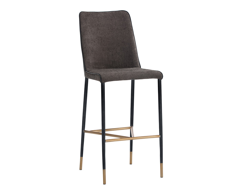 Sunpan Klaus Barstool - Black - Sparrow Grey and Napa Black/ Flint Grey and Napa Taupe