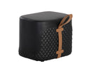 Sunpan Axio Ottoman - Napa Black / Napa Cognac