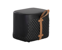 Sunpan Axio Ottoman - Napa Black / Napa Cognac