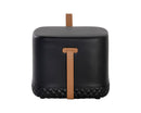 Sunpan Axio Ottoman - Napa Black / Napa Cognac