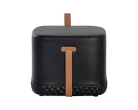 Sunpan Axio Ottoman - Napa Black / Napa Cognac