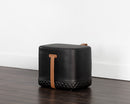 Sunpan Axio Ottoman - Napa Black / Napa Cognac