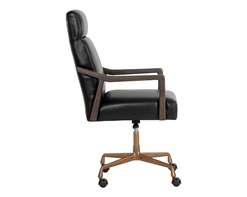 Sunpan Collin Office Chair in Brown/Natural