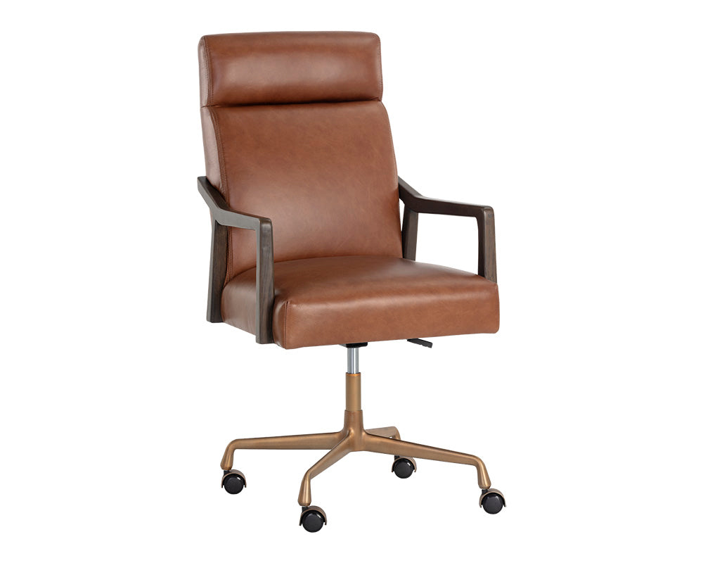 Sunpan Collin Office Chair in Brown/Natural