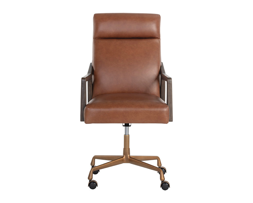 Sunpan Collin Office Chair in Brown/Natural