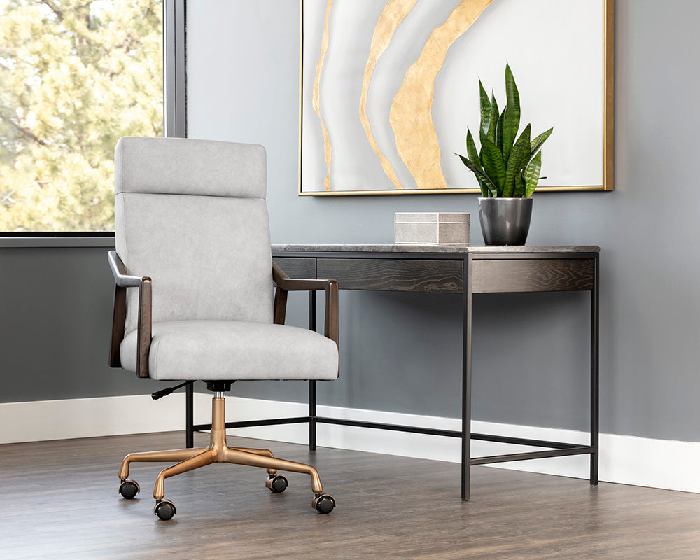 Sunpan Collin Office Chair in Brown/Natural