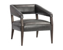 Sunpan Carlyle Lounge Chair in Brentwood Charcoal / Saloon Light Grey / Shalimar Tobacco Leather