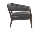 Sunpan Carlyle Lounge Chair in Brentwood Charcoal / Saloon Light Grey / Shalimar Tobacco Leather