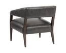 Sunpan Carlyle Lounge Chair in Brentwood Charcoal / Saloon Light Grey / Shalimar Tobacco Leather