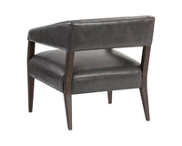 Sunpan Carlyle Lounge Chair in Brentwood Charcoal / Saloon Light Grey / Shalimar Tobacco Leather