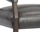 Sunpan Carlyle Lounge Chair in Brentwood Charcoal / Saloon Light Grey / Shalimar Tobacco Leather