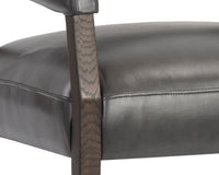 Sunpan Carlyle Lounge Chair in Brentwood Charcoal / Saloon Light Grey / Shalimar Tobacco Leather