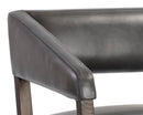Sunpan Carlyle Lounge Chair in Brentwood Charcoal / Saloon Light Grey / Shalimar Tobacco Leather