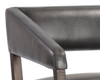 Sunpan Carlyle Lounge Chair in Brentwood Charcoal / Saloon Light Grey / Shalimar Tobacco Leather
