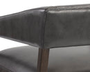Sunpan Carlyle Lounge Chair in Brentwood Charcoal / Saloon Light Grey / Shalimar Tobacco Leather