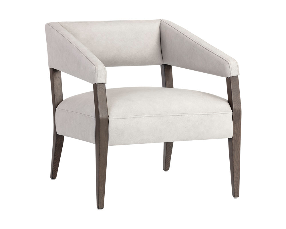 Sunpan Carlyle Lounge Chair in Brentwood Charcoal / Saloon Light Grey / Shalimar Tobacco Leather