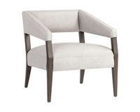 Sunpan Carlyle Lounge Chair in Brentwood Charcoal / Saloon Light Grey / Shalimar Tobacco Leather