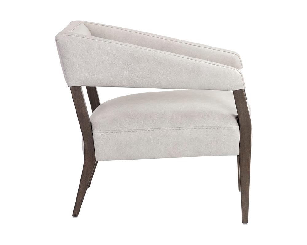 Sunpan Carlyle Lounge Chair in Brentwood Charcoal / Saloon Light Grey / Shalimar Tobacco Leather