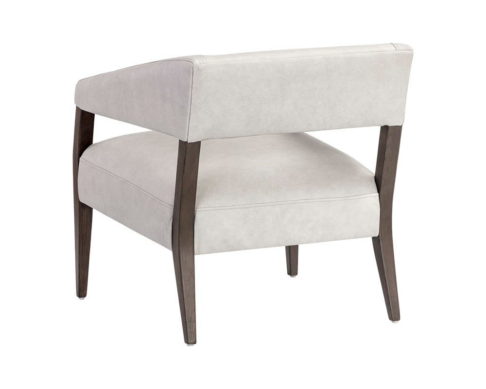 Sunpan Carlyle Lounge Chair in Brentwood Charcoal / Saloon Light Grey / Shalimar Tobacco Leather