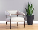 Sunpan Carlyle Lounge Chair in Brentwood Charcoal / Saloon Light Grey / Shalimar Tobacco Leather