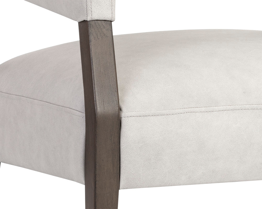 Sunpan Carlyle Lounge Chair in Brentwood Charcoal / Saloon Light Grey / Shalimar Tobacco Leather