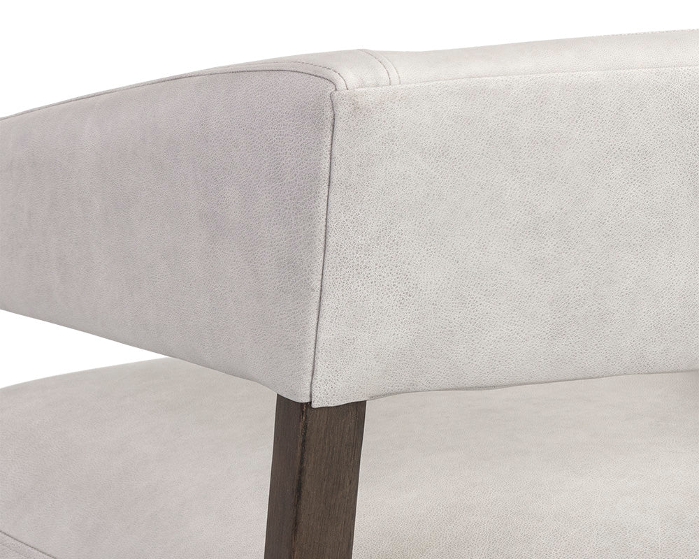 Sunpan Carlyle Lounge Chair in Brentwood Charcoal / Saloon Light Grey / Shalimar Tobacco Leather