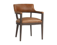 Sunpan Brylea Dining Armchair in Brown And Saloon Light Grey/Shalimar Tobacco Leather
