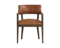 Sunpan Brylea Dining Armchair in Brown And Saloon Light Grey/Shalimar Tobacco Leather