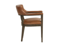 Sunpan Brylea Dining Armchair in Brown And Saloon Light Grey/Shalimar Tobacco Leather