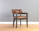 Sunpan Brylea Dining Armchair in Brown And Saloon Light Grey/Shalimar Tobacco Leather