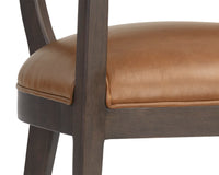 Sunpan Brylea Dining Armchair in Brown And Saloon Light Grey/Shalimar Tobacco Leather