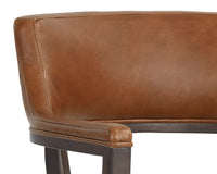 Sunpan Brylea Dining Armchair in Brown And Saloon Light Grey/Shalimar Tobacco Leather
