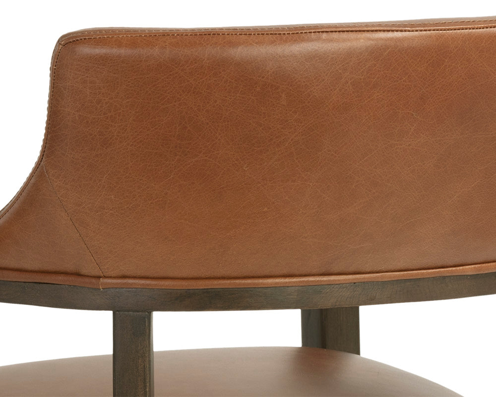Sunpan Brylea Dining Armchair in Brown And Saloon Light Grey/Shalimar Tobacco Leather