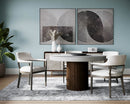 Sunpan Brylea Dining Armchair in Brown And Saloon Light Grey/Shalimar Tobacco Leather
