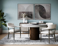 Sunpan Brylea Dining Armchair in Brown And Saloon Light Grey/Shalimar Tobacco Leather