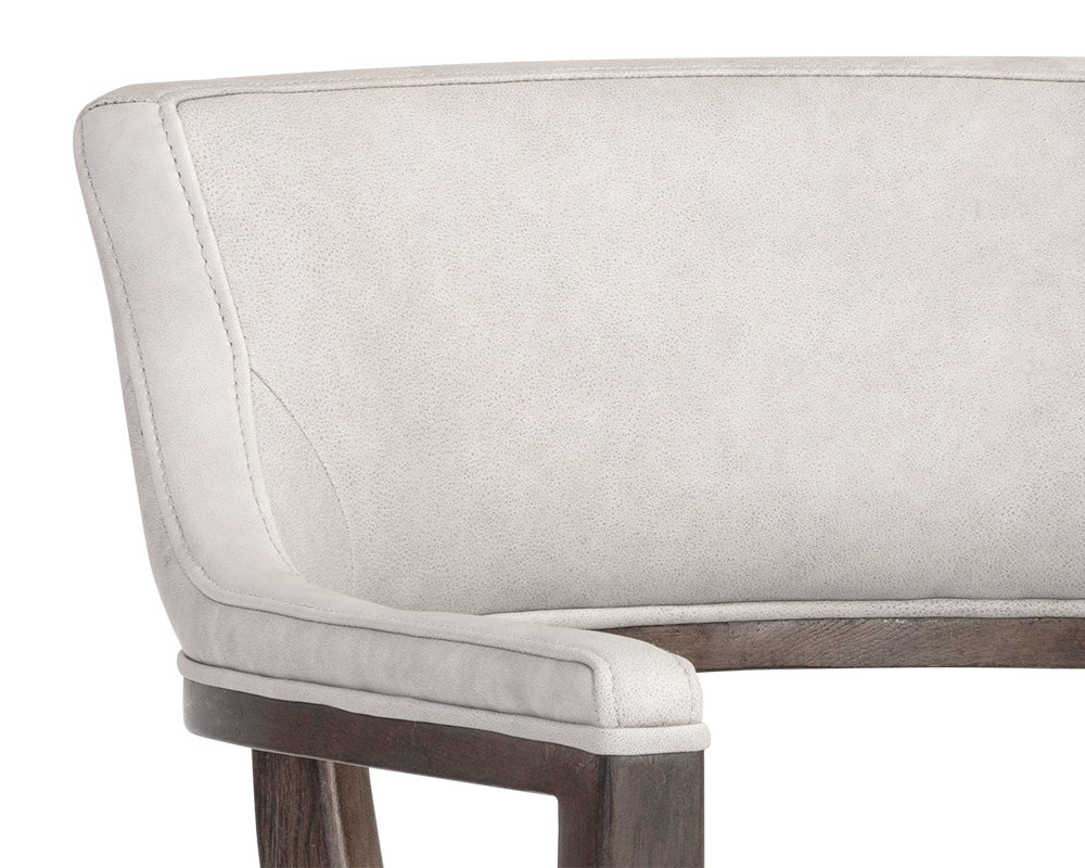 Sunpan Brylea Dining Armchair in Brown And Saloon Light Grey/Shalimar Tobacco Leather