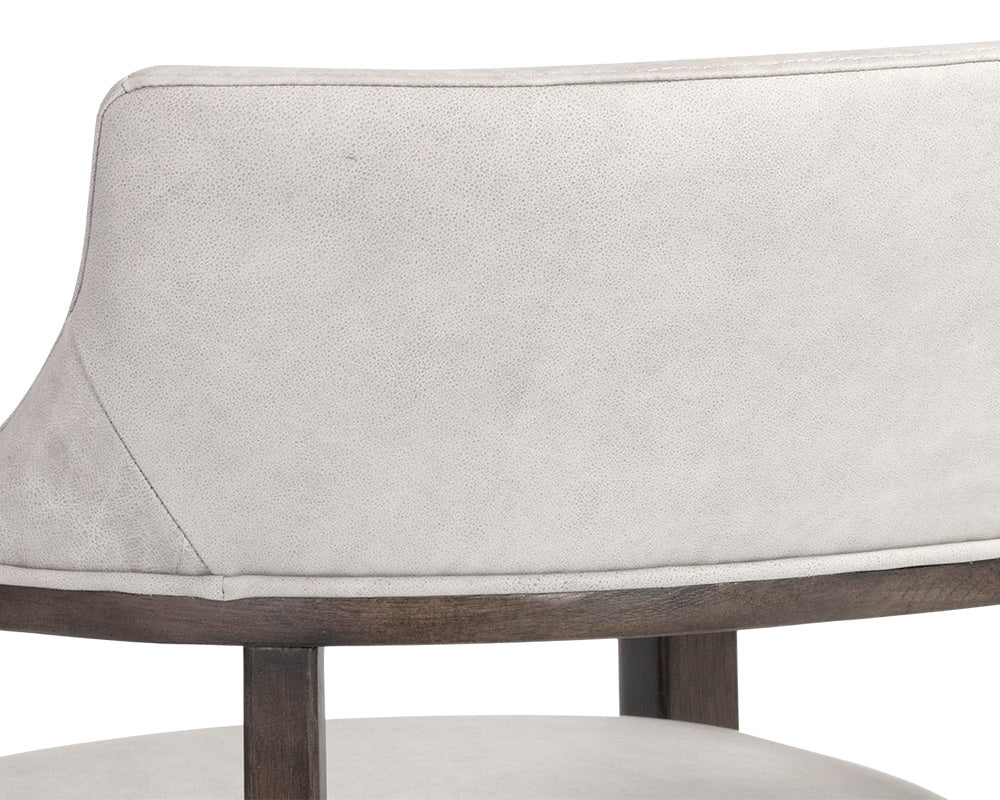 Sunpan Brylea Dining Armchair in Brown And Saloon Light Grey/Shalimar Tobacco Leather