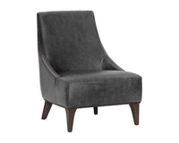Sunpan Elias Lounge Chair - Marseille Black / Camel Leather