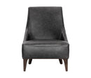 Sunpan Elias Lounge Chair - Marseille Black / Camel Leather