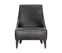 Sunpan Elias Lounge Chair - Marseille Black / Camel Leather