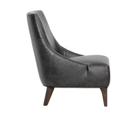 Sunpan Elias Lounge Chair - Marseille Black / Camel Leather