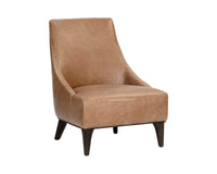 Sunpan Elias Lounge Chair - Marseille Black / Camel Leather