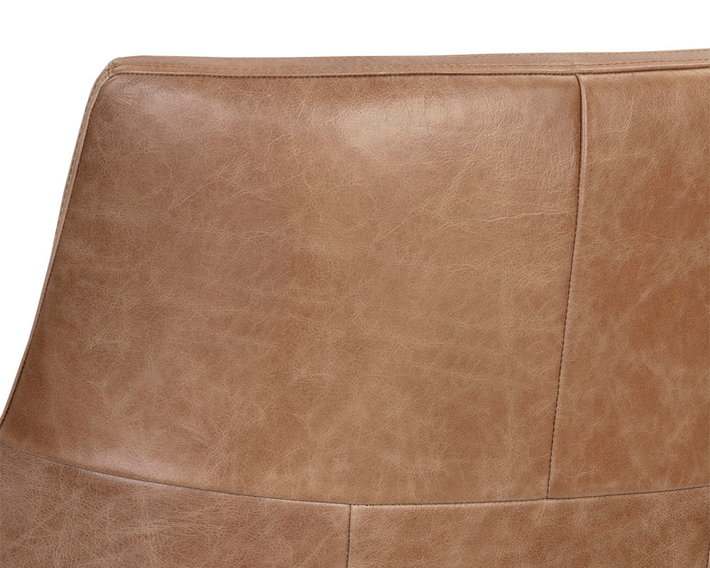 Sunpan Elias Lounge Chair - Marseille Black / Camel Leather
