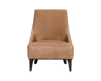 Sunpan Elias Lounge Chair - Marseille Black / Camel Leather
