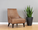 Sunpan Elias Lounge Chair - Marseille Black / Camel Leather