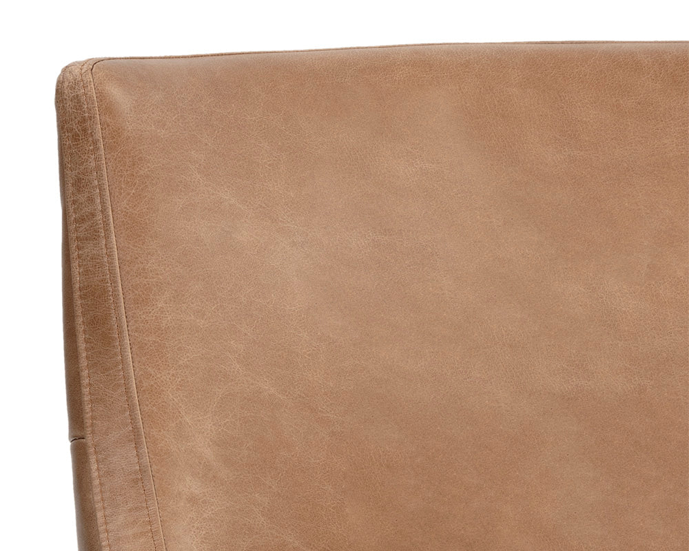 Sunpan Elias Lounge Chair - Marseille Black / Camel Leather
