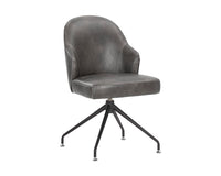 Sunpan Bretta Swivel Dining Chair - Overcast Grey / Tobacco Tan / Moto Stucco